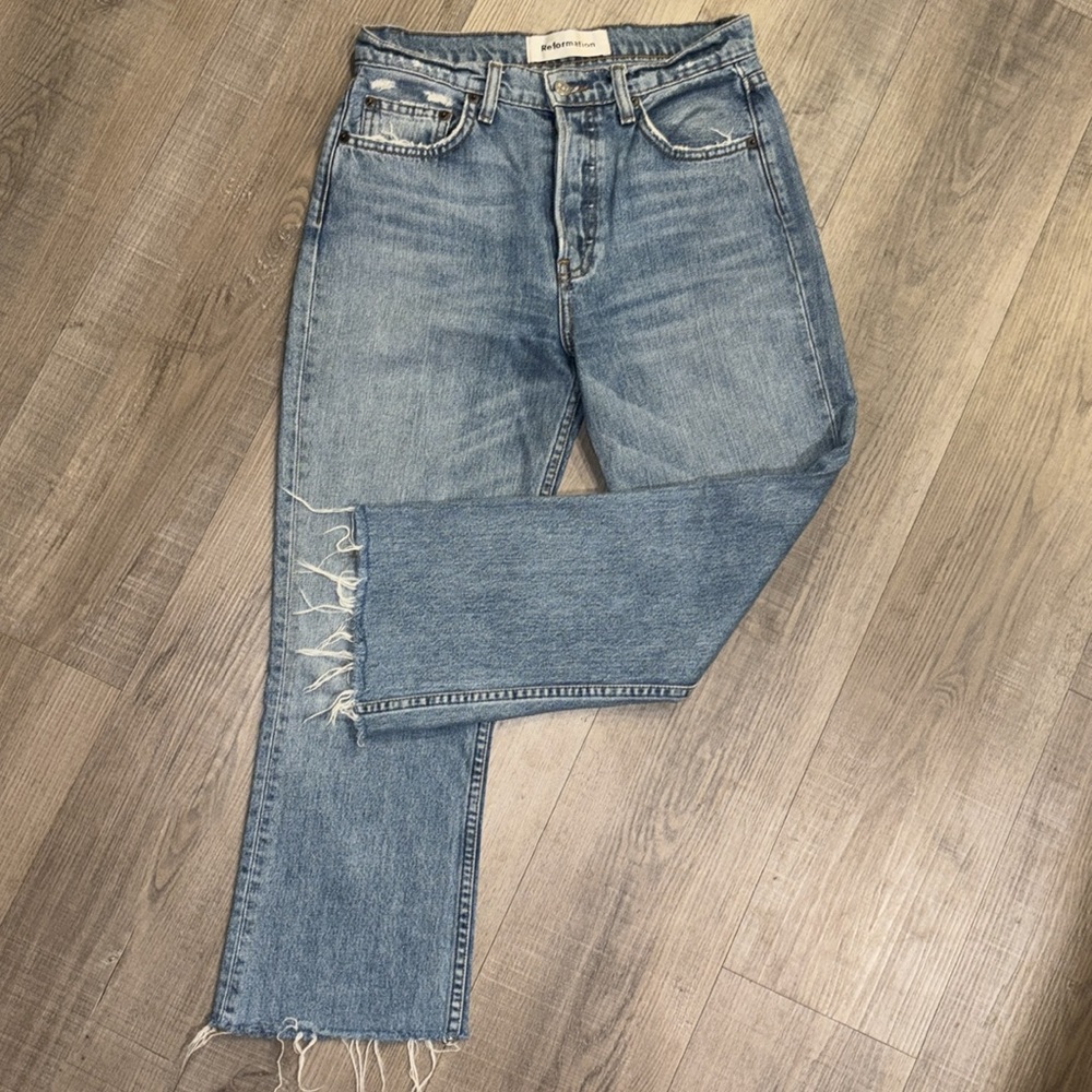 Reformation jord kick flare fly Antique Straight Leg Jeans - Picture 6 of 8